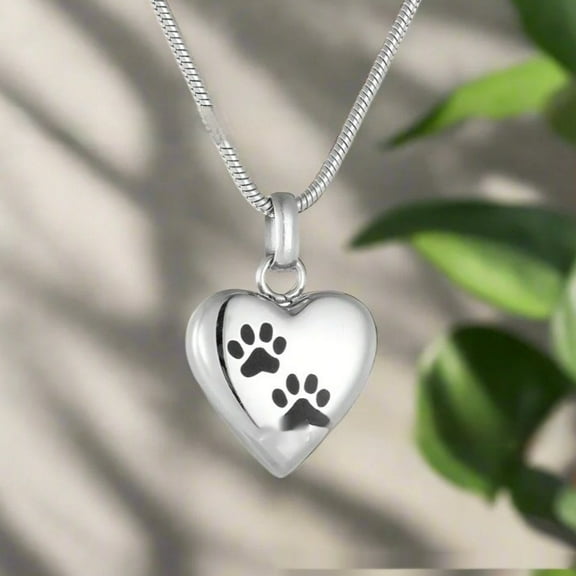 Heart Dog's Paw Pet Pendant Necklace