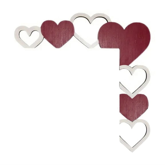 Heart Door Topper Decor Wood Frame Corner Decorations for Home Office Mirror Cabinet Drawer Valentines Day Decor 8.66x8.66 Inch-Right
