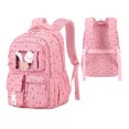 thumbnail image 1 of Heart Dot Print Polyester Backpack , Large Capacity Lightweight Casual Daypack with Breathable Padded Shoulder Straps, Multi-Pocket Storage Bag for Daily Commuting & Travel, 1 of 9