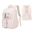 thumbnail image 1 of Heart Dot Print Polyester Backpack , Large Capacity Lightweight Casual Daypack with Breathable Padded Shoulder Straps, Multi-Pocket Storage Bag for Daily Commuting & Travel, 1 of 9