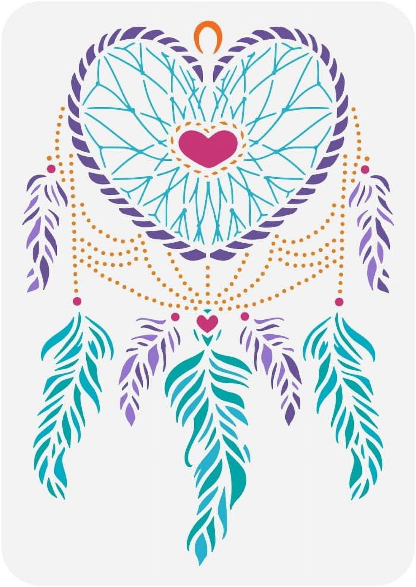 Dreamcatcher Mandala Painting Stencil – 30x30cm Reusable Template For Wood, Fabric, Walls, DIY Crafts