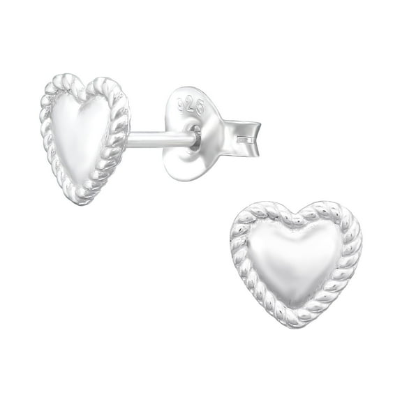 Heart Earrings 925 Sterling Silver Stud Earrings