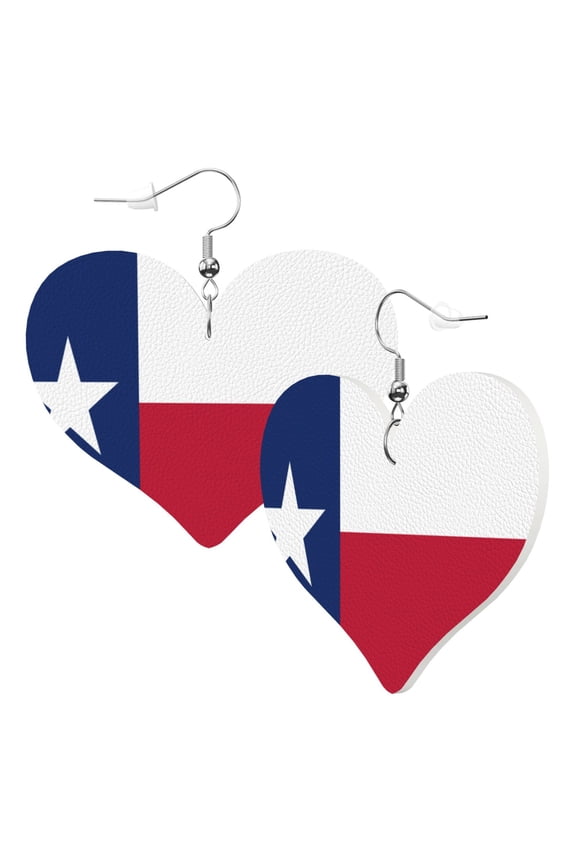 Heart Earrings Colorado Texas Flag Dangling Heart Drop Earrings For Women Love Dangle Earrings Gift
