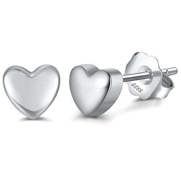 Heart Earrings for Women by Ginger Lyne 6mm Sterling Silver Stud Earrings