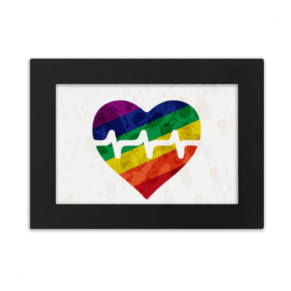 Heart Electron LGBT Rainbow Desktop Photo Frame Ornaments Picture Art Painting