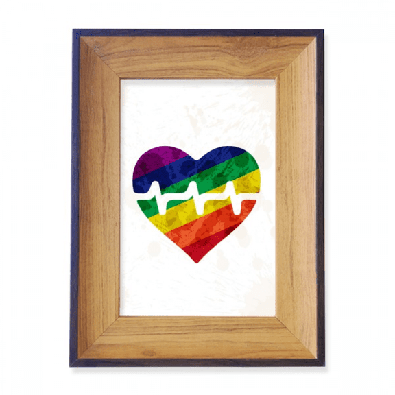 Heart Electron LGBT Rainbow Photo Frame Exhibition Display Art Desktop Painting