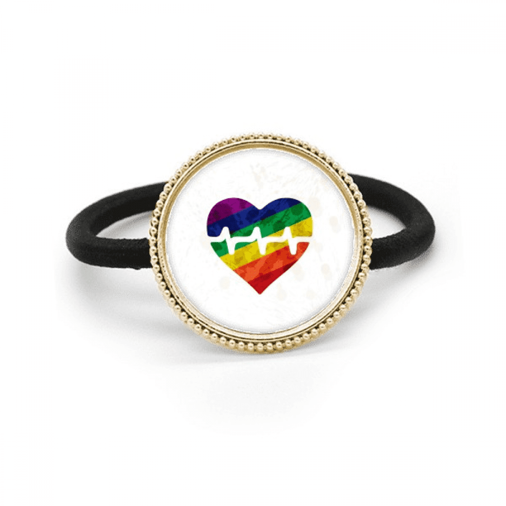 Heart Electron LGBT Rainbow Silver Metal Hair Tie And Rubber Band Headdress