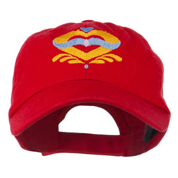 Heart Emblem Embroidered Cap - Red OSFM