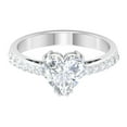 thumbnail image 1 of Heart Engagement Ring with Moissanite - 8 mm - 2 Ct - D-VS1 Grade, 10K White Gold, US 3.25, 1 of 8