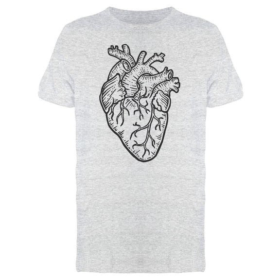 Heart Engraving Style T-Shirt Men -Image by Shutterstock, Male Medium