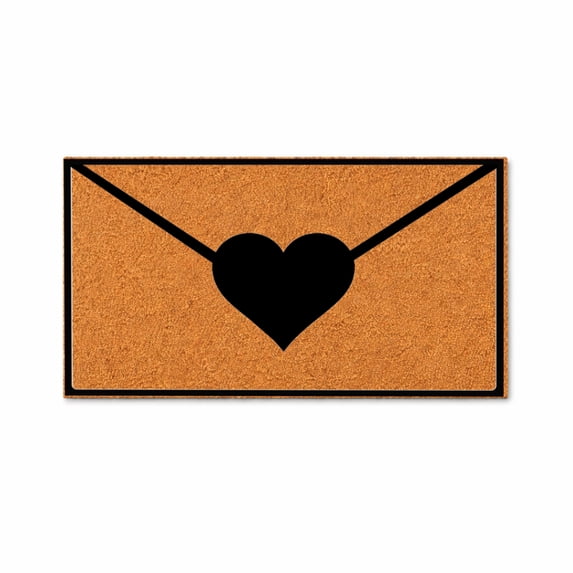 Envelope Heart Design Doormat, Front Door Entry Mat, Decorative Welcome Mat (36x72 inches) WoodByStu 5151