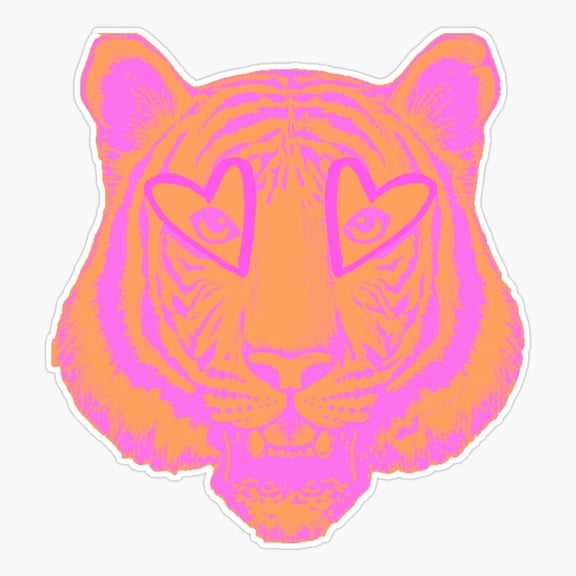 Heart Eye Tiger Wild Animal Sticker