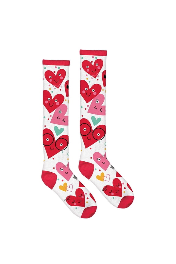 Heart Face Knee Socks