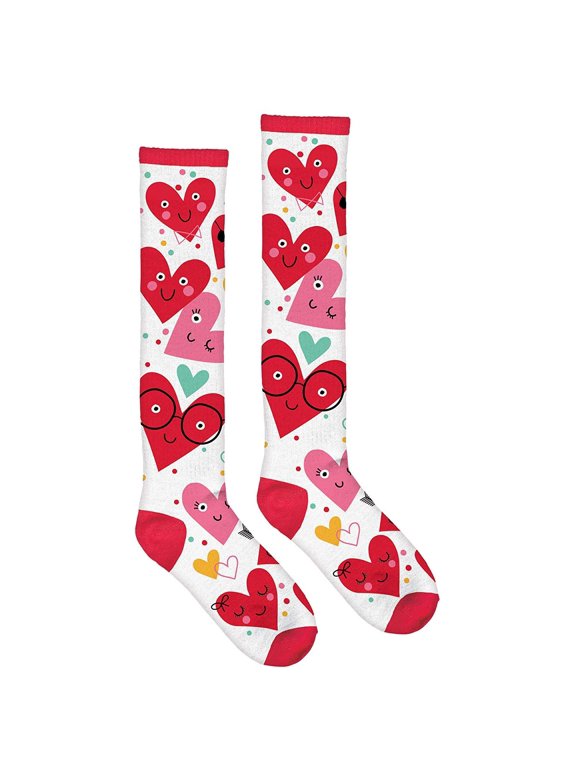 Heart Face Knee Socks
