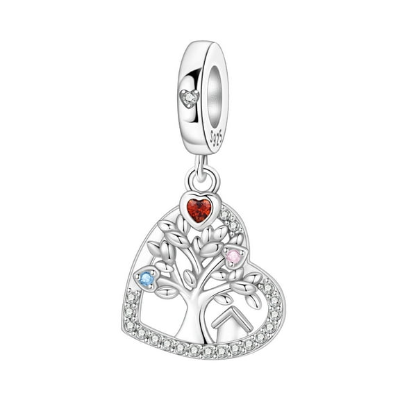 Heart Family Tree Charm, Compatible with Most Bracelet, Charm for Bracelet
