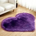 thumbnail image 1 of Heart Faux Fur Rug - Ultra Soft Fluffy Shag Carpet for Bedroom, Nursery, Dorm | Luxury Fake Fur Area Rug for Living Room & Bedside- 15.7" x 19.7" inch, Purple Rug, 1 of 6