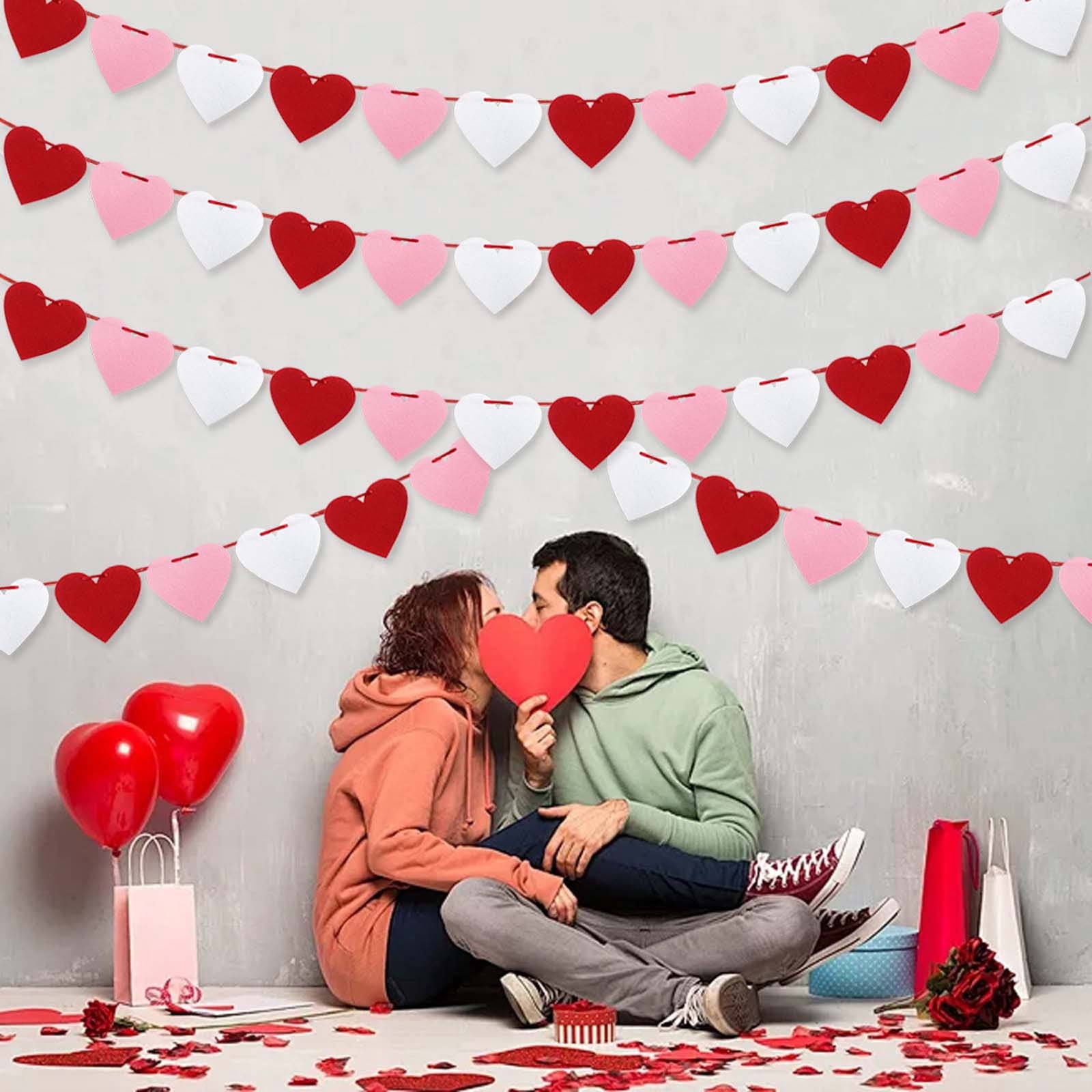 Amosfun 50-Pack Red Heart Balloons - 10 Inch Double Layer Party Balloons For Wedding, Valentine's, Birthday