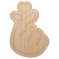 thumbnail image 1 of Heart Fingers Gesture of Love Wood Shape Unfinished Piece Cutout Craft DIY Projects - 6.25 Inch Size - 1/4 Inch Thick, 1 of 7