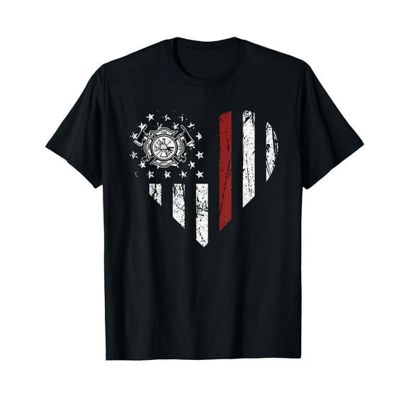 Heart Firefighter EMT Department Vintage Fireman Men Women T-Shirt