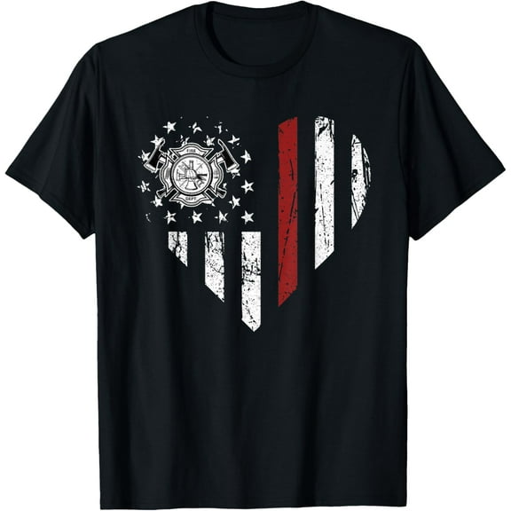 Heart Firefighter EMT Department Vintage Fireman Men Women T-Shirt