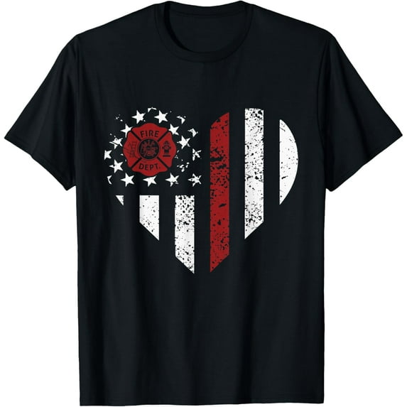 Heart Firefighter Emt Fire Department Vintage Fireman T-Shirt