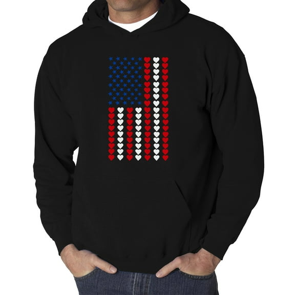 Heart Flag - Men's Word Art Hooded Sweatshirt
