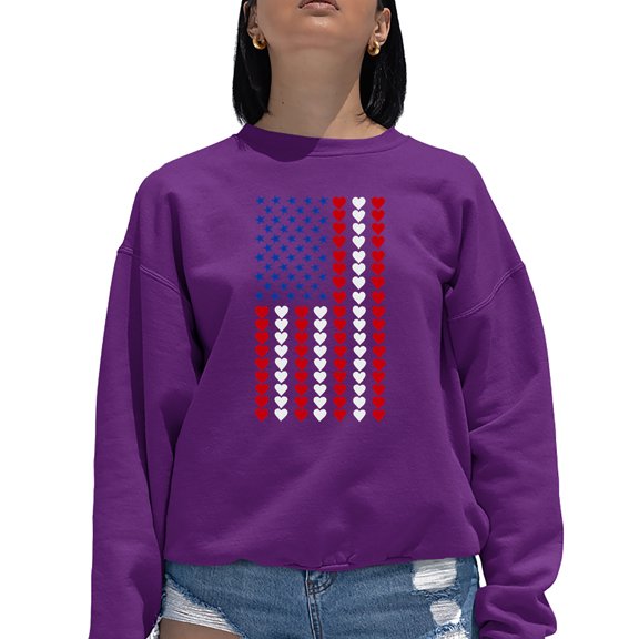 Heart Flag - Women's Word Art Crewneck Sweatshirt