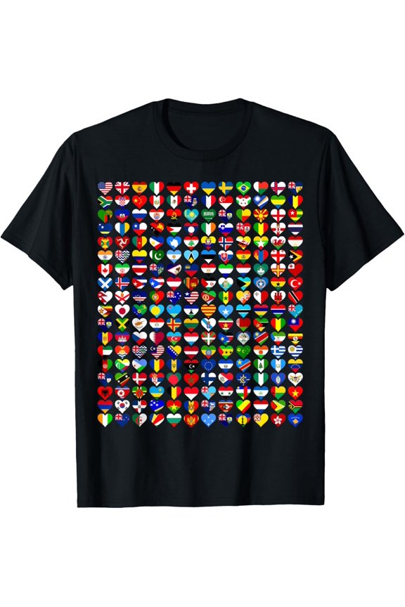 Heart Flags All Countries Flags Of The World Flags Unity Day T-Shirt