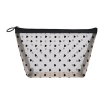 Heart Flocking Mesh Cosmetic Organizer Large Capacity Multifunctional Portable Breathable Zipper Makeup Storage Pouch