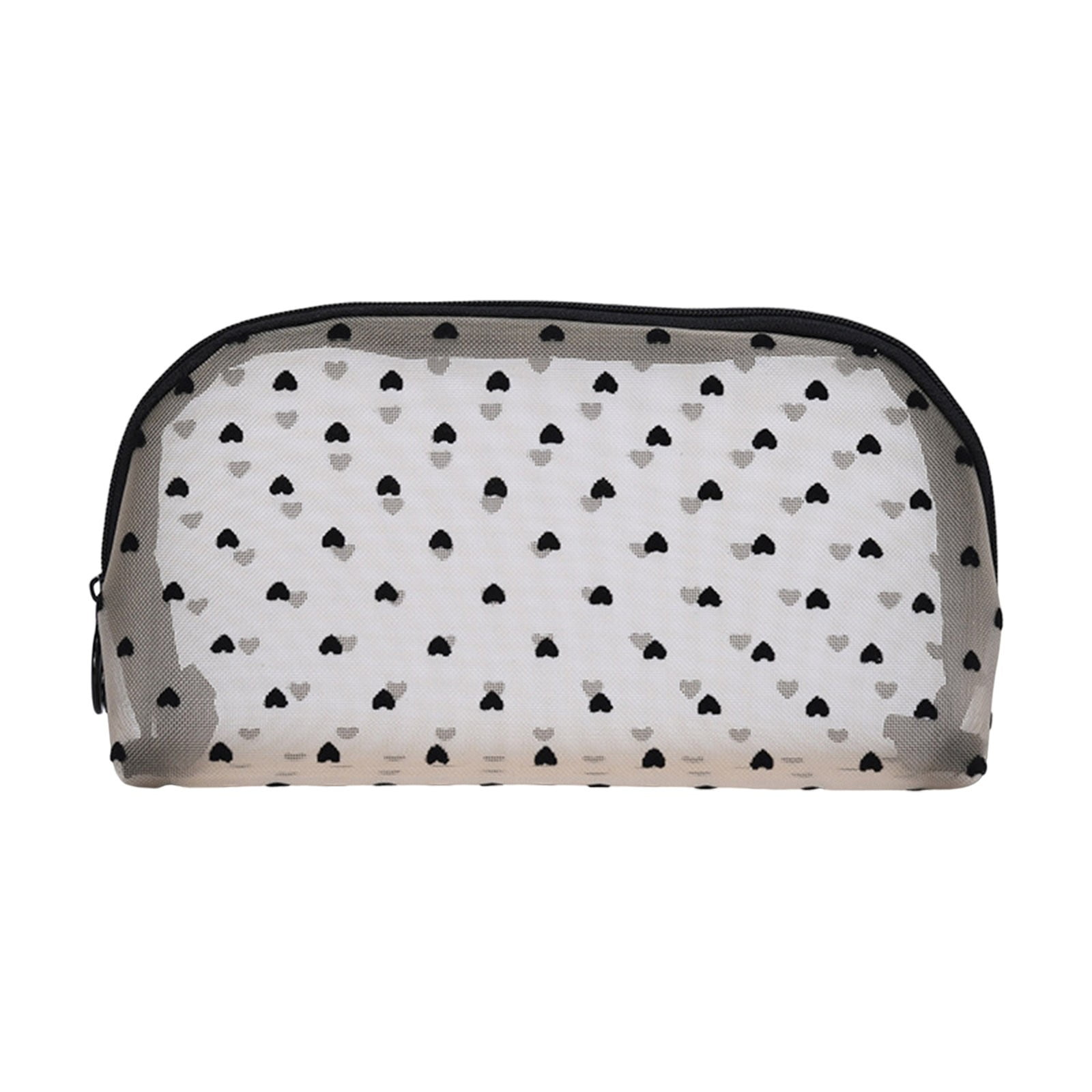 Heart Flocking Mesh Makeup Bag Storage Bag Student Multifunctional ...