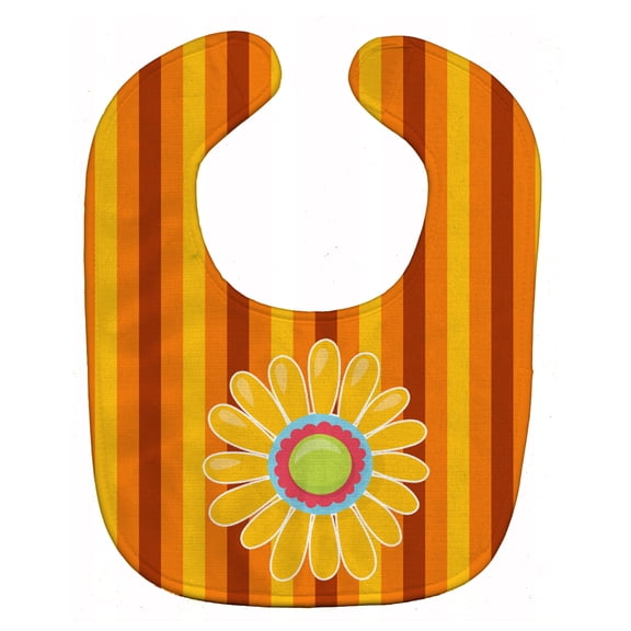 Heart Flower Orange #2 Baby Bib