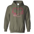 thumbnail image 1 of Heart Flowers Stethoscope Hoodie Sweatshirt Unisex 2X-Large Military Green, 1 of 5