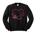 thumbnail image 1 of Heart Flowers Stethoscope Sweatshirt Unisex 5X-Large Black, 1 of 5