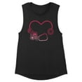thumbnail image 1 of Heart Flowers Stethoscope Women's Muscle Tank 2X-Large Black, 1 of 5