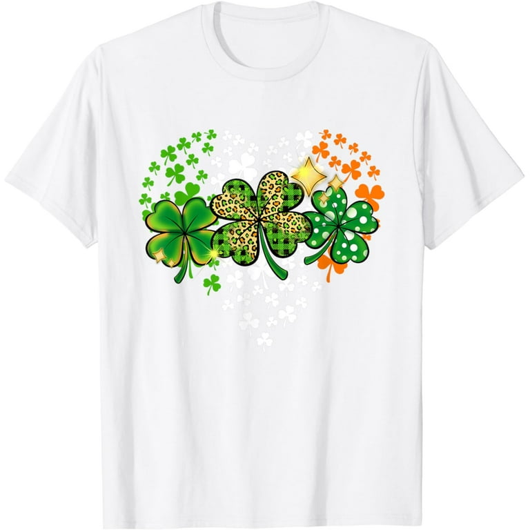 Four Leaf Clover Heart Tee Shirt Lucky Tee Shirt Four Leaf Clover Heart Tee Shirt Lucky Tee Shirt