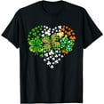 thumbnail image 1 of Heart Four Leaf Clover Lucky St Patricks Day Shamrock Flag T-Shirt, 1 of 3