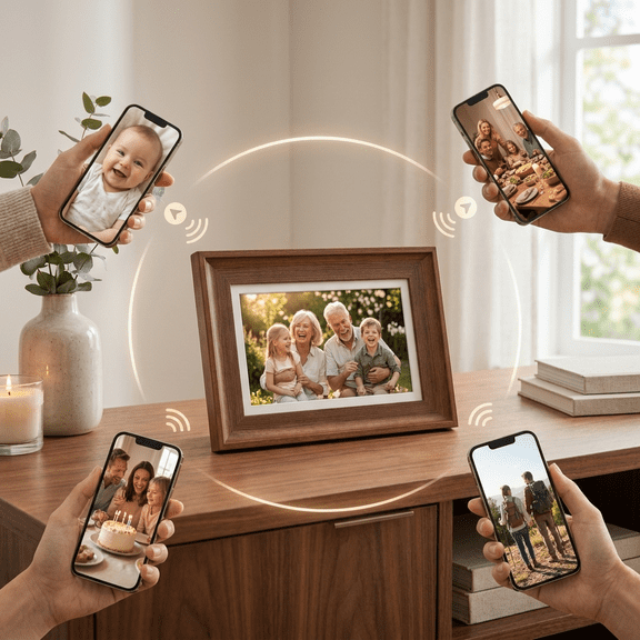 Heart Frame - 10.1 Inch WiFi Digital Picture Frame - Frameo App Sends Photos from Phone Anywhere in Seconds - 1280x800 IPS Touchscreen - 32GB Memory - Photo Gift for Mom Dad Wife Grandparents - Black