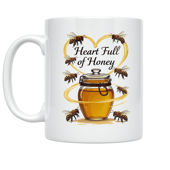 Heart Full of Honey Beekeeping Art - Beekeeping Enthusiast - 11 oz Ceramic Coffee Mug