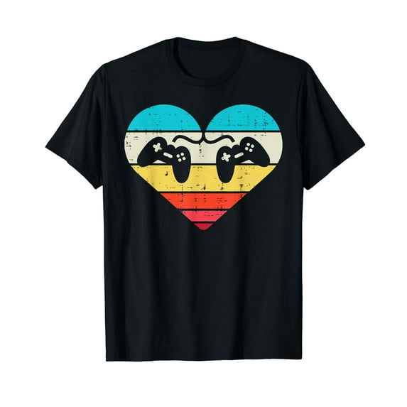 Heart Gamer Valentines Day Men Boys Girl Kids Teen Gaming T-Shirt