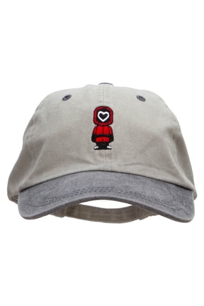Heart Games Embroidered Pigment Dyed Wash Caps - Beige Black OSFM