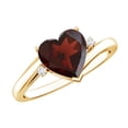 thumbnail image 1 of Rosec Jewels Heart Garnet Solitaire Promise Ring with Diamond, Minimal Heart Ring - 6 mm, 18K Yellow Gold, US 12.00, 1 of 8