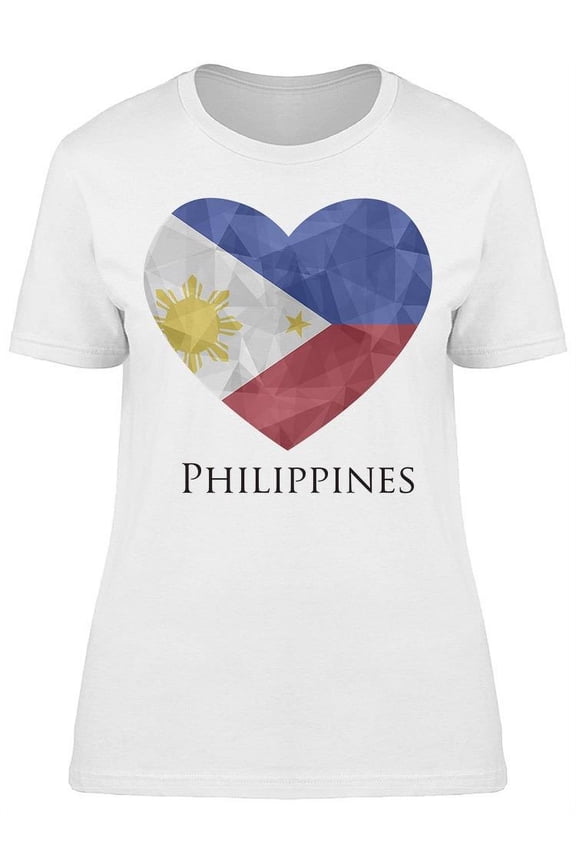 Heart Geometric Philippines Flag T-Shirt Women -Image by Shutterstock, Female Small