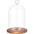 thumbnail image 1 of Heart Glass Dome 8.66 Inch Long Cloche Bell Jar Terrarium with Wood Base Decorative Display Dome Case for Plants Flower Aroma Candle Desktop Decoration Clear for DIY, 1 of 6