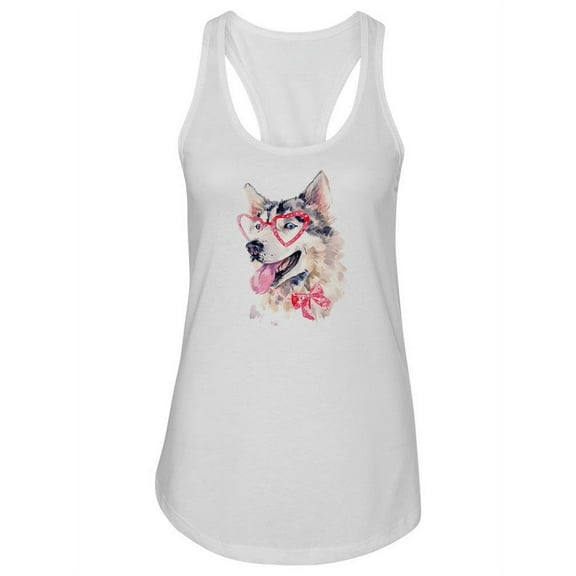 Heart Glasses Dog Tank Women -Image by Shutterstock, Female Medium