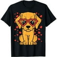 thumbnail image 1 of Heart Glasses Golden Retriever Puppy Valentines Day Dog Gift T-Shirt, 1 of 5