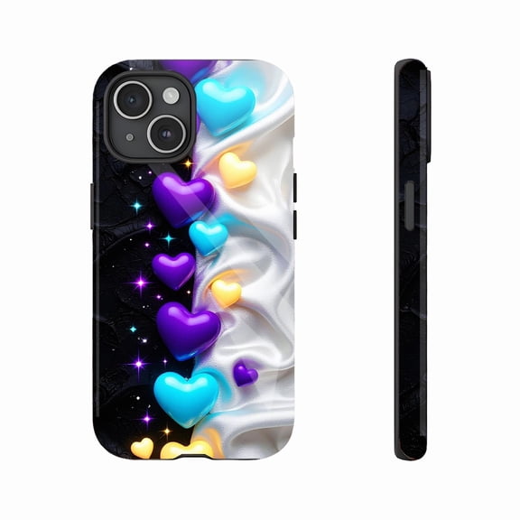 Heart Glitter iPhone Case Shimmering Contrast Style, Ideal for Couples & Valentine’s Day, Compatible with iPhone 11/12/13/14/15/16 (Pro Max/Plus)