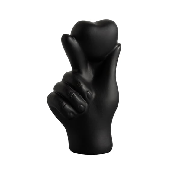 Heart Hand Gesture Statue Abstract Figurine Minimalist Matte Resin Hands Sculptures 1 Pack for Modern Home Living Room Bookshelf Luxury Decoration