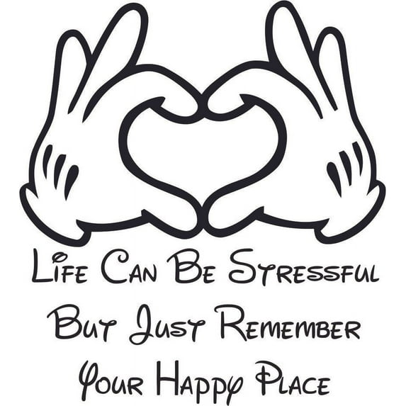 Heart Hand Silhouette Customized Wall Decal - Custom Vinyl Wall Art - Personalized Name - Baby Girls Boys Kids Bedroom Wall Decal Room Decor Wall Stickers Decoration Size (20x20 inch)