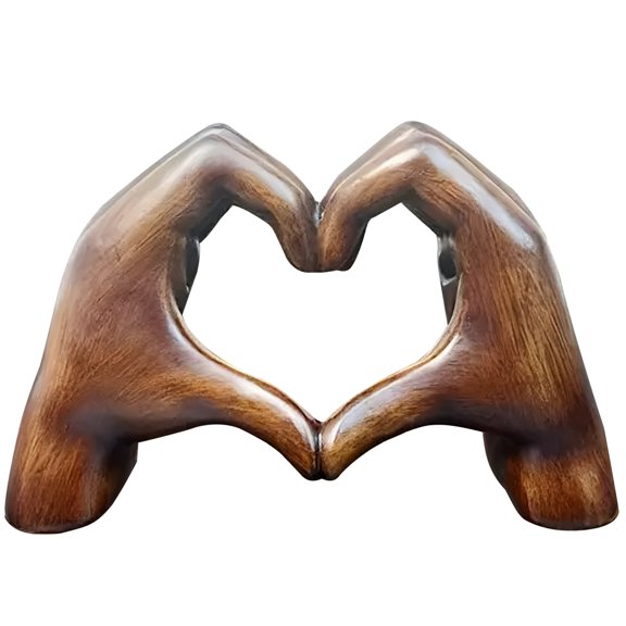 Heart Hands Resin Sculpture, Home Decor Present, Nordic Design Hand Shape Ornament for Bedroom and Table, Sturdy and Non-Fading, Ideal for Weddings and Parties, 9.85.9"
