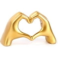 thumbnail image 1 of Heart Hands Sculpture-Gold Shelf Decor for Living Room, Love Finger Statue Modern Aesthetic Unique Accent Decor Bedroom Knick Knacks -Gifts for Wedding Christmas Birthday(Gold), 1 of 10